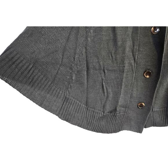 Women's Gray Cape One Size Fits Small - Large Removable Collar Coat Jacket - Picture 4 of 9